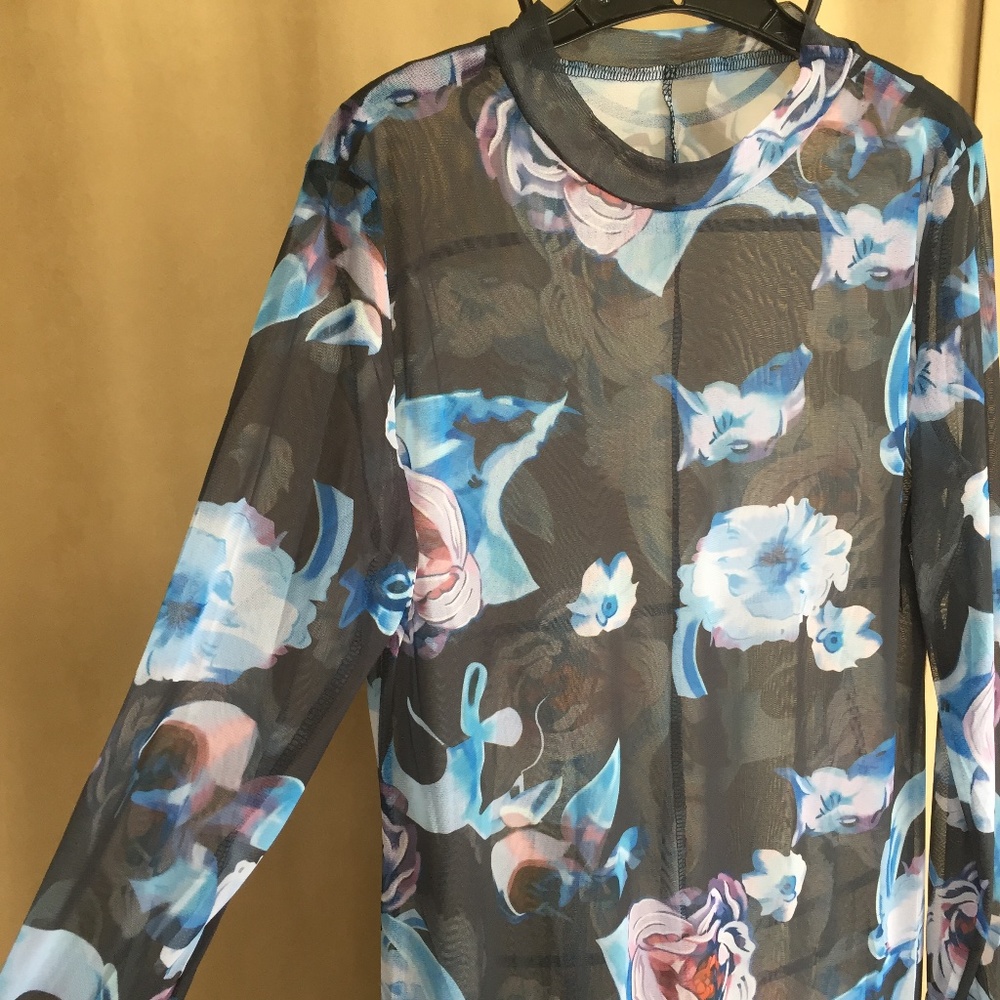 HOST PICK!! Sexy Sheer Long Sleeve Floral Maxi Dress Sz XXXL - Picture 8 of 12